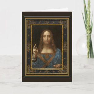 Leonardo da Vinci Salvator Mundi Wenskaart Kaart