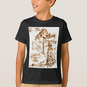 Leonardo Da Vinci schetste zwarte T-shirts