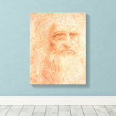 Leonardo da Vinci Self Portrait Red Chalk Canvas Afdruk (Insitu (Houten vloer))