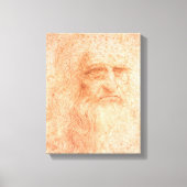 Leonardo da Vinci Self Portrait Red Chalk Canvas Afdruk (Voorkant)