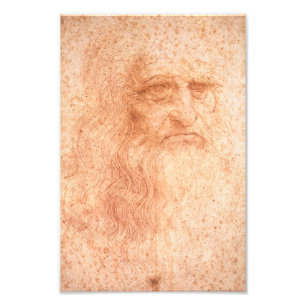 Leonardo da Vinci Self Portrait Red Chalk Foto Afdruk