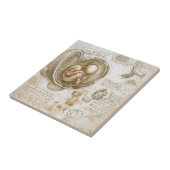 Leonardo da Vinci Studies voor de foetus in de baa Tegeltje (Zijkant)