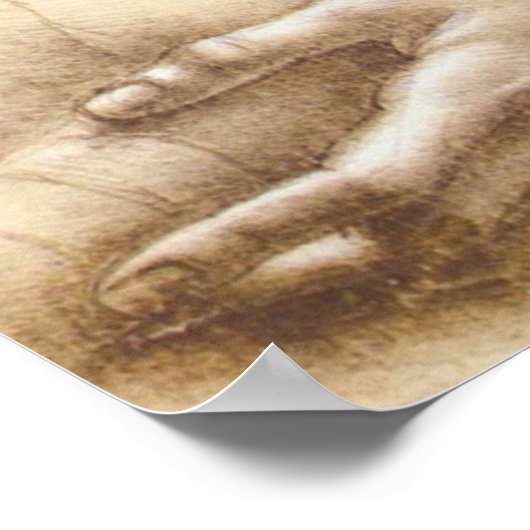 Leonardo da Vinci Study of Arms and Hands Poster (Coin)