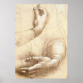 Leonardo da Vinci Study of Arms and Hands Poster (Devant)