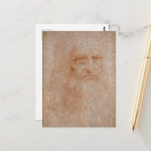 Leonardo da Vinci, vermoedelijk zelfportret Briefkaart