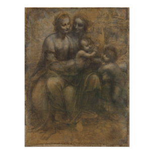 Leonardo da Vinci Virgin en kind met St Anne Perfect Poster