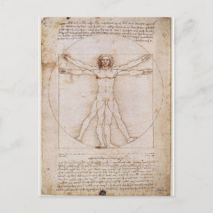 LEONARDO DA VINCI... VITRUVIAANS MAN ... 1490 BRIEFKAART