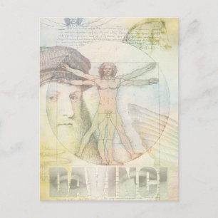 Leonardo Da Vinci Vitruvian Man Collage Briefkaart