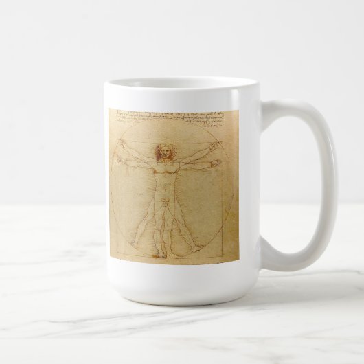 Leonardo da Vinci , Vitruvian Man Koffiemok (Rechts)