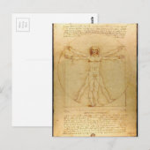 Leonardo Da Vinci - Vitruvian Man Painting Briefkaart (Voorkant / Achterkant)