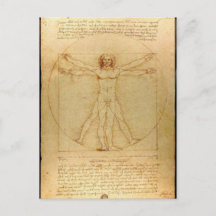 Leonardo Da Vinci - Vitruvian Man Painting Briefkaart
