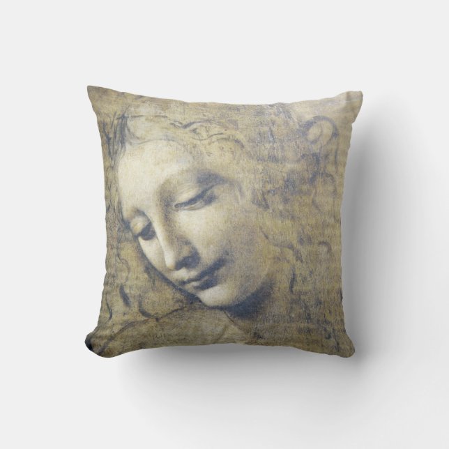 Leonardo Da Vinci Young Woman Pillow Kussen (Voorkant)
