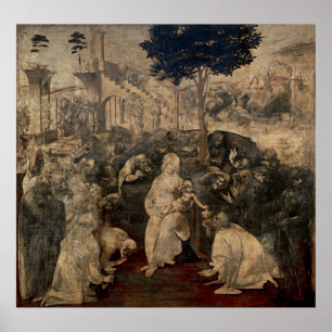 Leonardo da Vinci's Aanbidding der Wijzen Poster