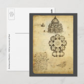 Leonardo da Vinci's Architectonische Kathedraalstu Briefkaart (Voorkant / Achterkant)