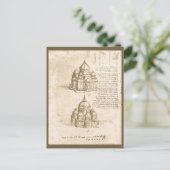 Leonardo da Vinci's Architectonische Kathedraalstu Briefkaart (Staand voorkant)