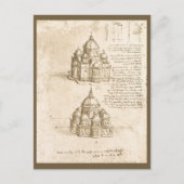 Leonardo da Vinci's Architectonische Kathedraalstu Briefkaart (Voorkant)
