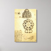 Leonardo da Vinci's Architectonische Kathedraalstu Canvas Afdruk (Voorkant)
