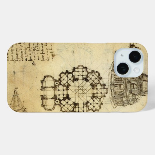 Leonardo da Vinci's Architectonische Kathedraalstu Case-Mate iPhone Case (Achterkant (horizontaal))