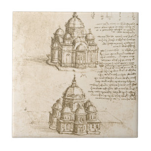 Leonardo da Vinci's Architectonische Kathedraalstu Tegeltje