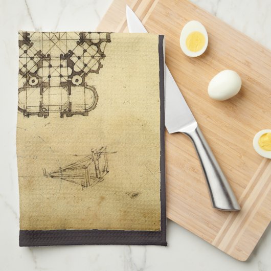 Leonardo da Vinci's Architectonische Kathedraalstu Theedoek (Quarter Fold)