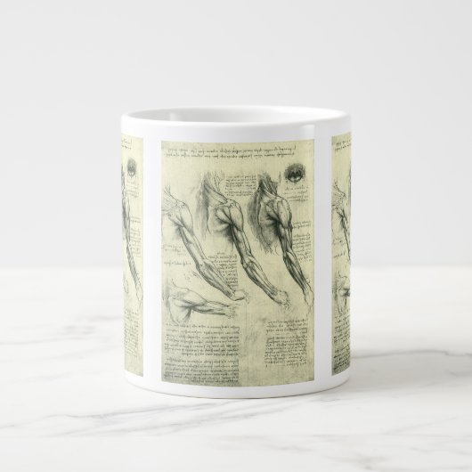Leonardo da Vinci's arm- en schouderanatomie Jumbo Beker (Voorkant)