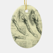 Leonardo da Vinci's arm- en schouderanatomie Keramisch Ornament (Achterkant)