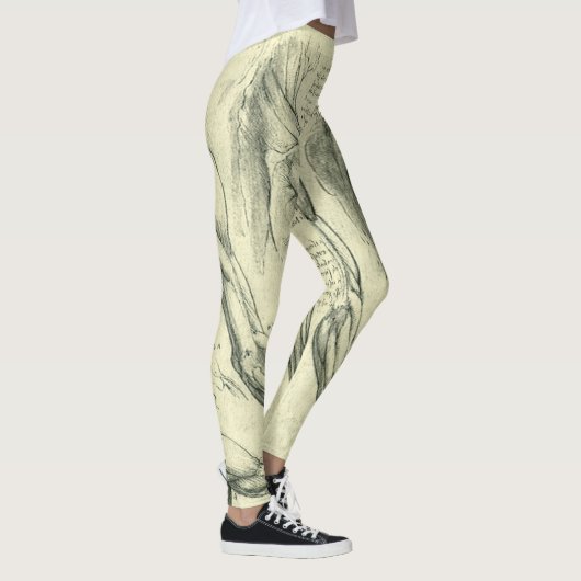 Leonardo da Vinci's arm- en schouderanatomie Leggings (Rechts)