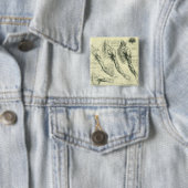 Leonardo da Vinci's arm- en schouderanatomie Vierkante Button 5,1 Cm (In situ)