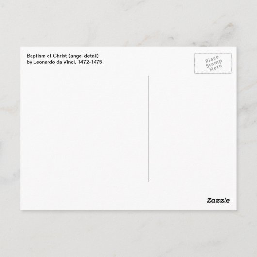 Leonardo da Vinci's doop van Christus engelen Briefkaart (Achterkant)