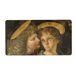 Leonardo da Vinci's doop van Christus engelen Etiket
