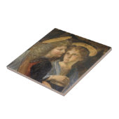 Leonardo da Vinci's doop van Christus engelen Tegeltje (Zijkant)