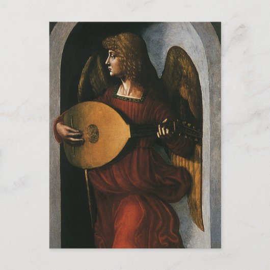 Leonardo da Vinci's Een engel in het rood met een  Briefkaart (Voorkant)