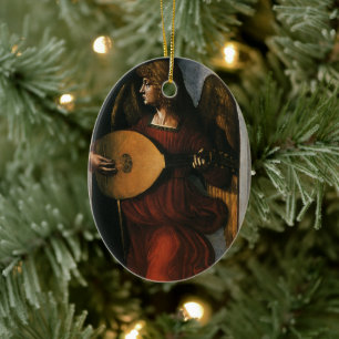 Leonardo da Vinci's Een engel in het rood met een Keramisch Ornament