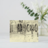 Leonardo da Vinci's Engineering Sketch of a Wheel Briefkaart (Staand voorkant)