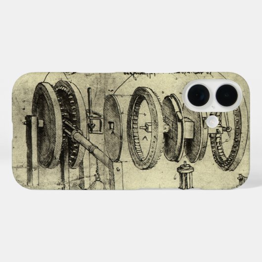 Leonardo da Vinci's Engineering Sketch of a Wheel Case-Mate iPhone Case (Achterkant (horizontaal))
