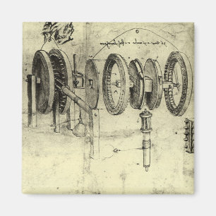 Leonardo da Vinci's Engineering Sketch of a Wheel Magneet
