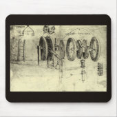 Leonardo da Vinci's Engineering Sketch of a Wheel Muismat (Voorkant)