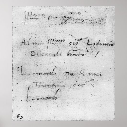 Leonardo da Vinci's handschrift Poster (Voorkant)