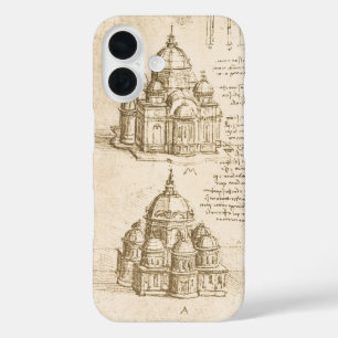 Leonardo da Vinci's Kathedraal Architectuur Studie iPhone 16 Hoesje