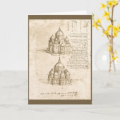 Leonardo da Vinci's Kathedraal Architectuur Studie Kaart (Gele Bloem)