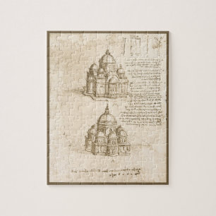 Leonardo da Vinci's Kathedrale Architectuurstudie Legpuzzel