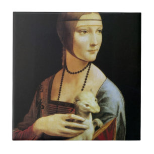 Leonardo da Vinci's Lady met een Ermine Tegeltje