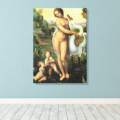 Leonardo da Vinci's Leda en de zwaan Canvas Afdruk (Insitu (Houten vloer))