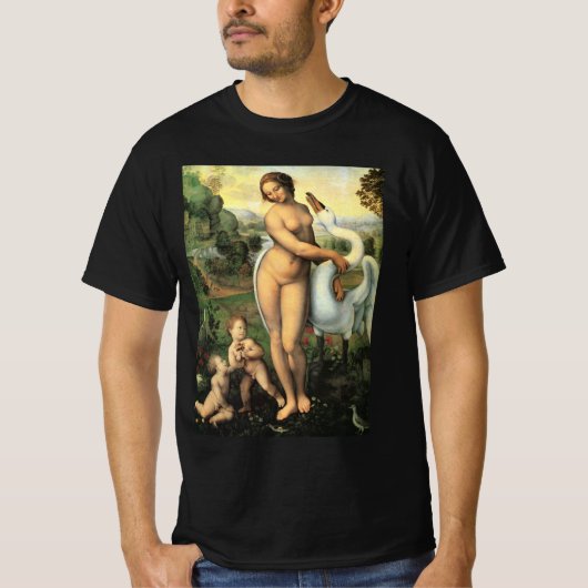 Leonardo da Vinci's Leda en de zwaan T-shirt (Voorkant)