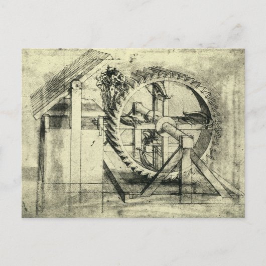 Leonardo da Vinci's loopband aangedreven kruisboog Briefkaart (Voorkant)