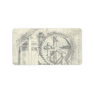 Leonardo da Vinci's loopband aangedreven kruisboog Etiket