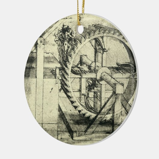 Leonardo da Vinci's loopband aangedreven kruisboog Keramisch Ornament (Links)