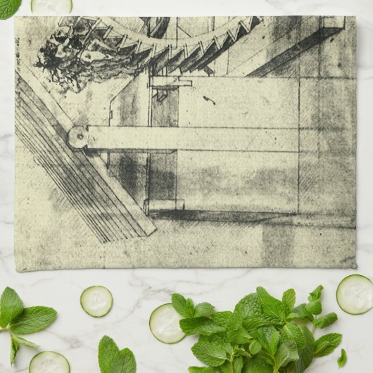 Leonardo da Vinci's loopband aangedreven kruisboog Theedoek (Gevouwen)