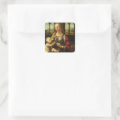 Leonardo da Vinci's Madonna van de Anjer Vierkante Sticker (Tas)
