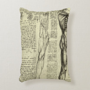 Leonardo da Vinci's menselijke anatomie mannelijke Accent Kussen